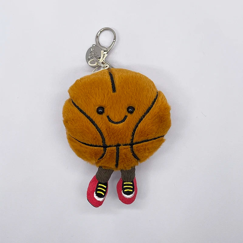 WANGYIXIN Plush Keychain Charm — Cute Marshmallow & Animal Backpack Accessory
