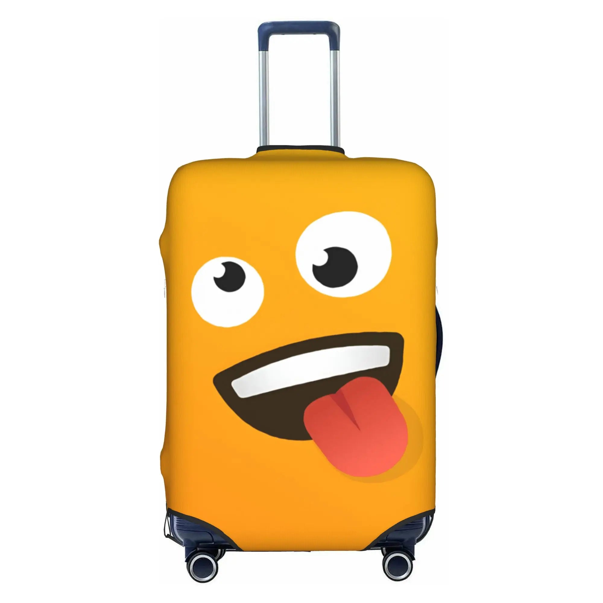 Funny Face Luggage Cover — Protective Cartoon Suitcase Protector