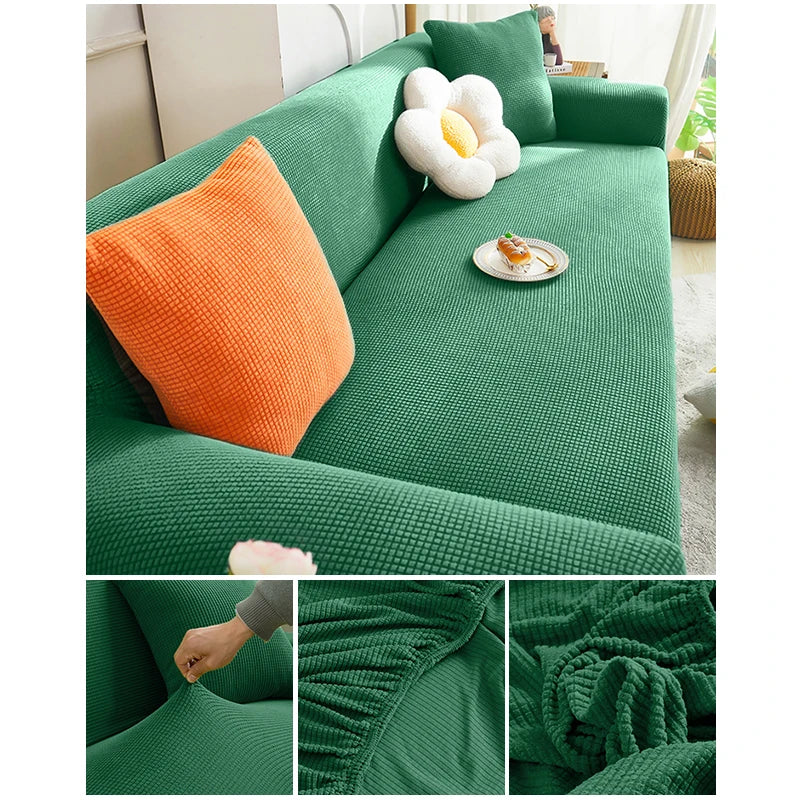 Elastic Jacquard Fabric Sofa Cover — Stretchable Slipcover for Living Room