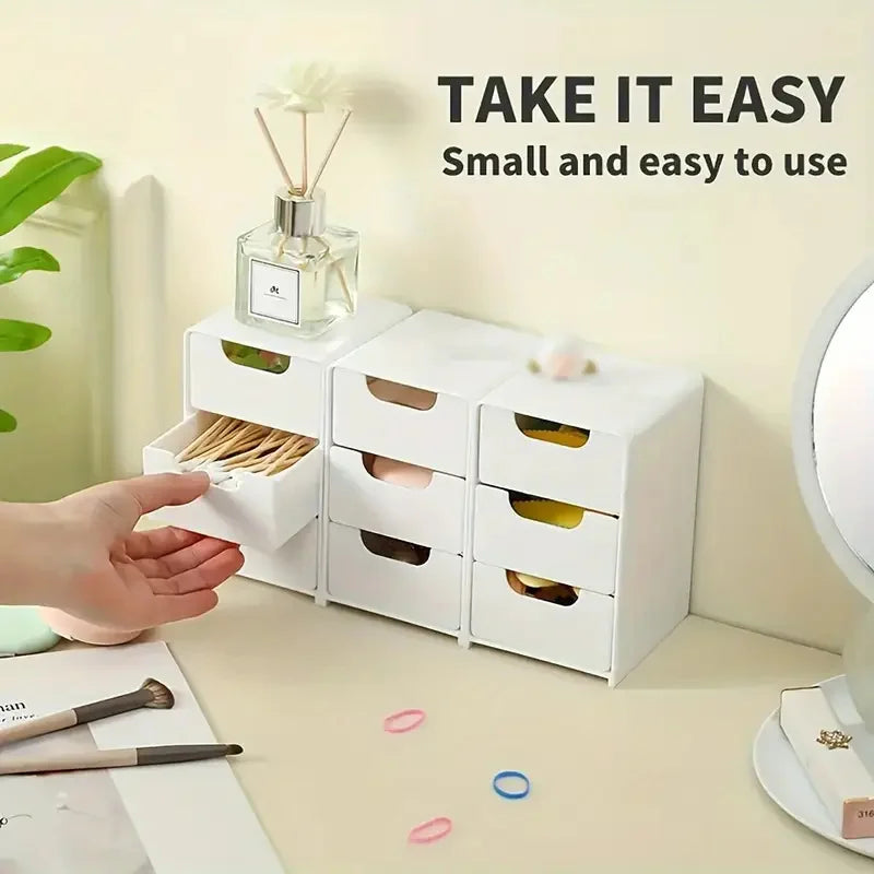 3-Tier Plastic Cosmetic Organizer — Multifunctional Countertop Storage Box