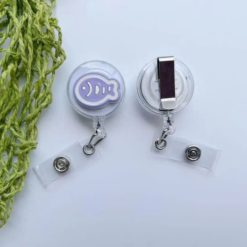 Cat-Shaped Retractable Badge Holder — Anti-Loss ID Reel for Nurses and Students
