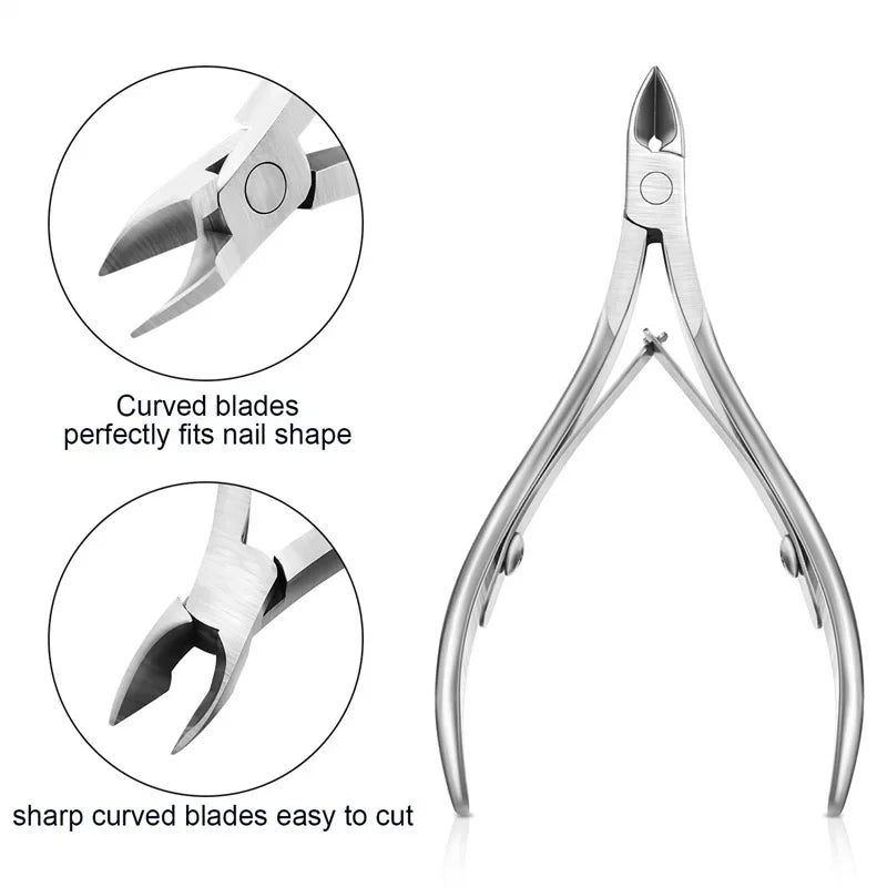Professional Stainless Steel Cuticle Nippers — Precision Manicure Tool