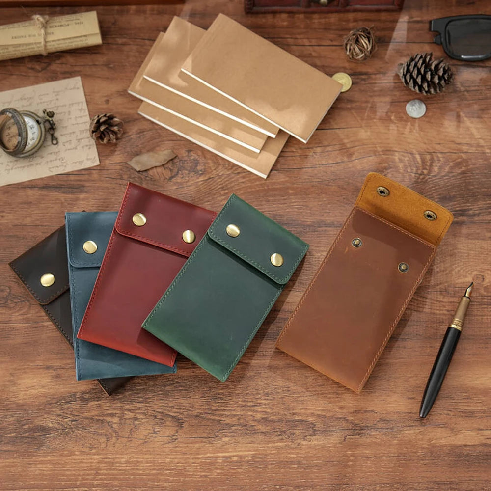Joy Corner Portable Pocket Notebook — Leather Business Memo Pad & Planner