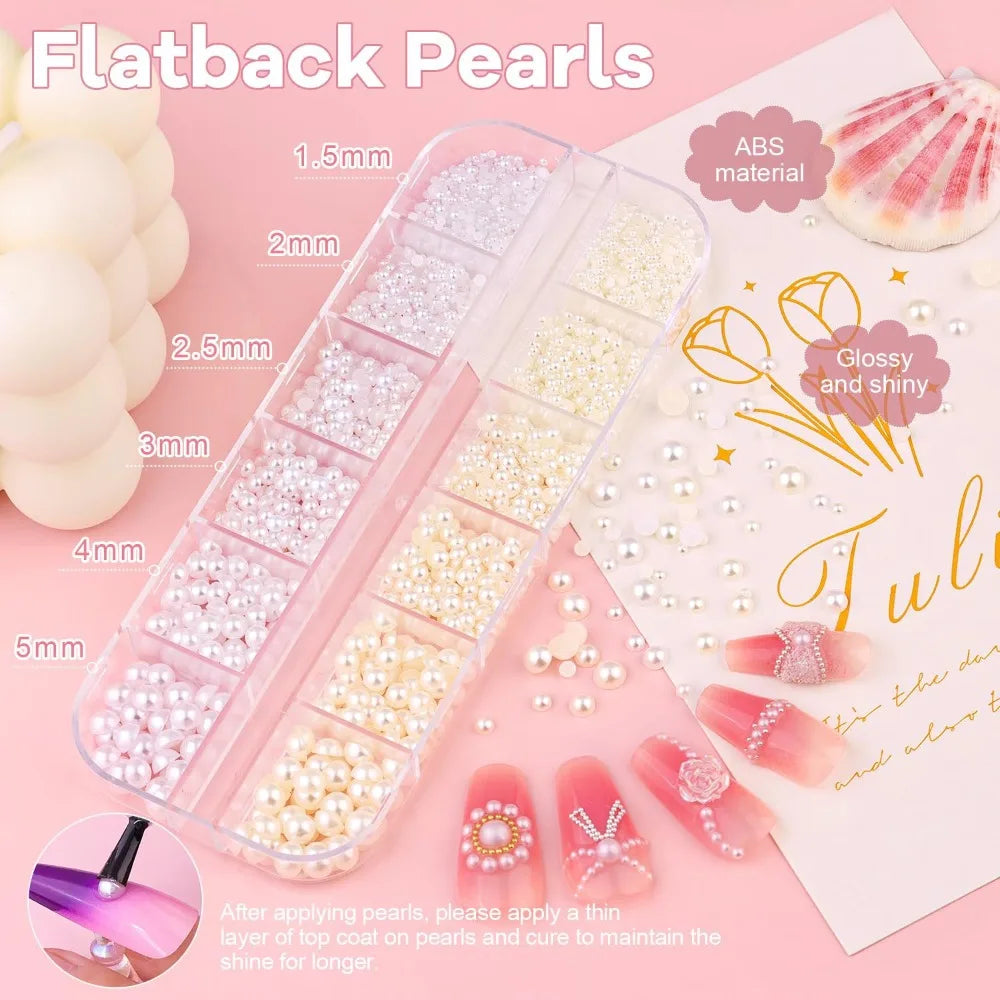 NamPhuong Nail Rhinestones Set — Multi-Color Crystal Gems with Tools