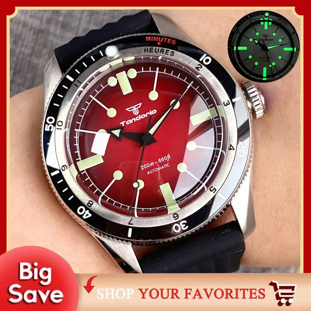 Tandorio Automatic Dive Watch — 40mm Mechanical Men's Diver