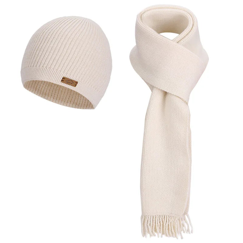 KINIJA Women's Winter Knit Set — Warm Plush Hat, Scarf & Gloves