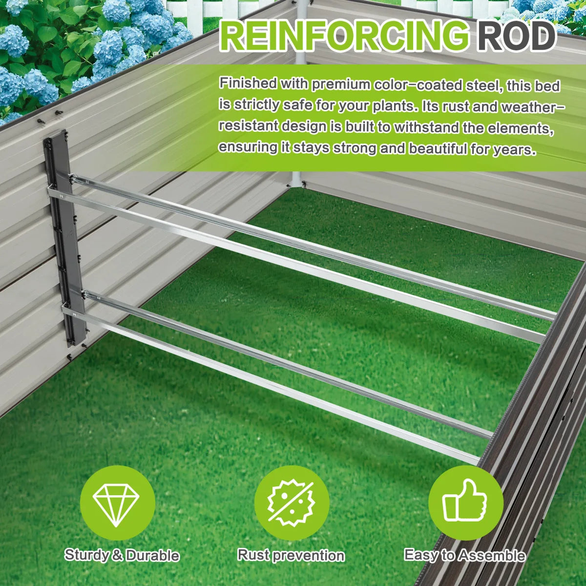 Metal Raised Garden Bed Kit — Rustproof Elevated Planter for Vegetables