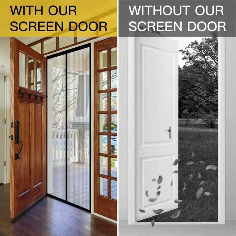 Magnetic Mesh Door Curtain — Automatic Closing Insect Screen