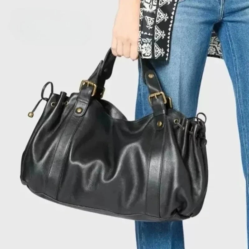 Women's Elegant Boston Style Crossbody Bag — Versatile Work Handbag