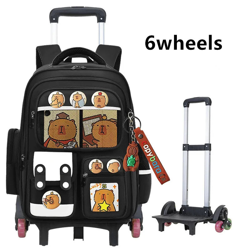 Kids Rolling School Bag — High Capacity Trolley Backpack with Wheels