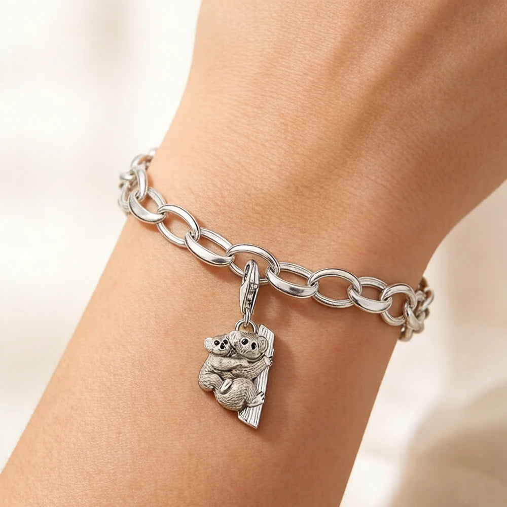 Thaddaeus Koala Charm Pendant — 925 Sterling Silver Animal Jewelry
