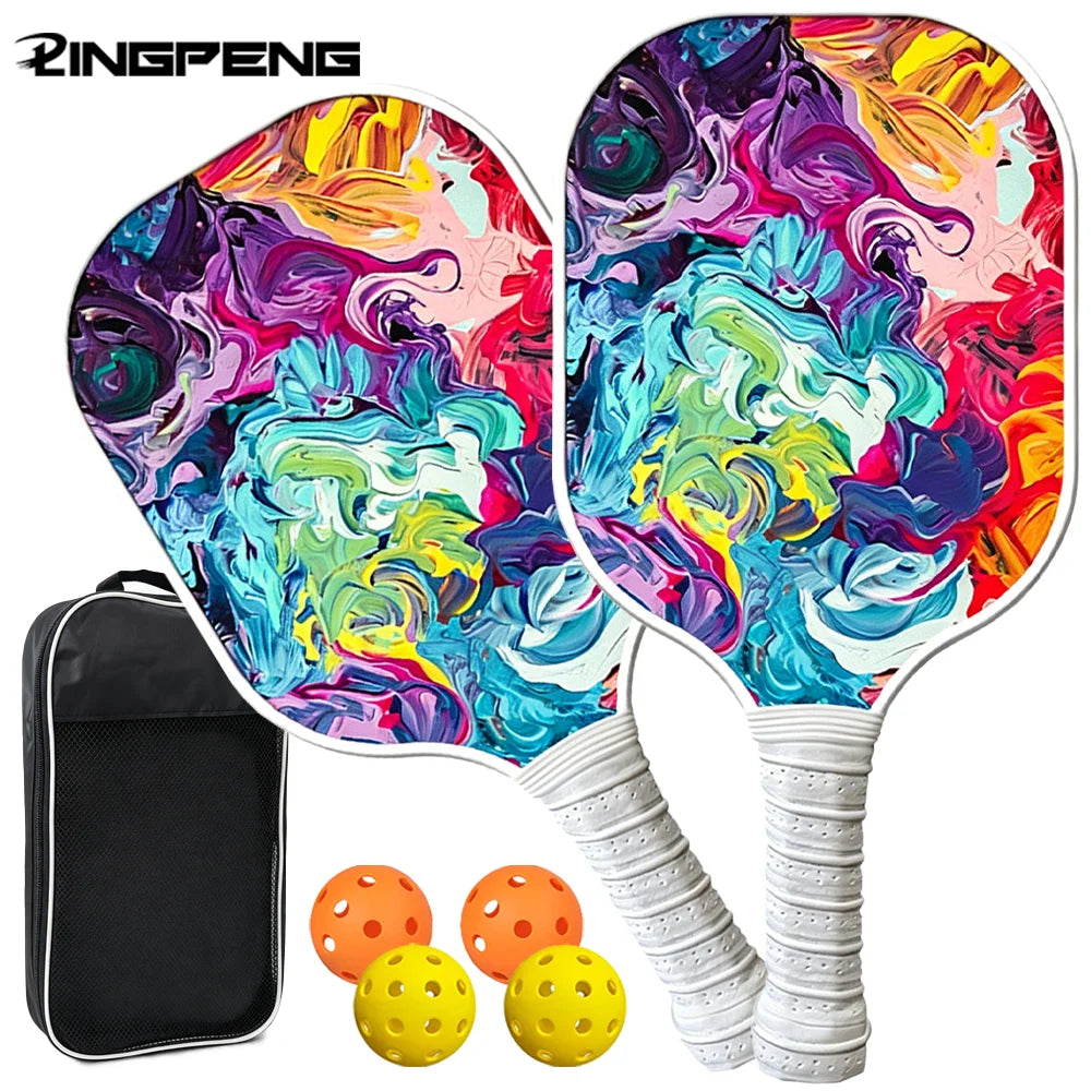 Pickleball Paddle Complete Set — Beginner Training Kit with 2 Rackets & 4 Balls