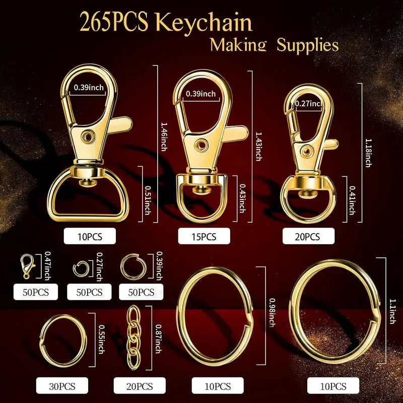 SMI Fine 265PCS Keychain Making Kit — DIY Jewelry & Craft Hardware Set
