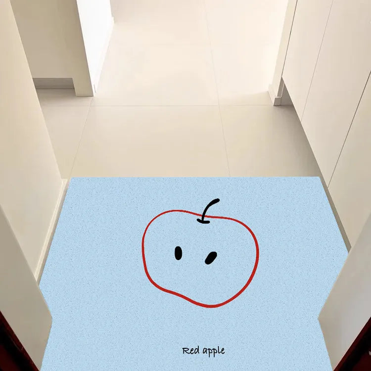 Aesthetic Fruit Print Doormat — Anti-Slip PVC Loop Coil Entryway Rug