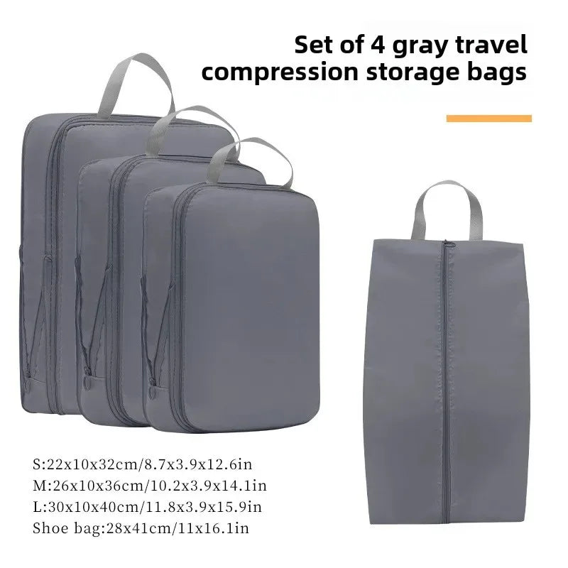 Travel Luggage Organizer Set — Multi-Purpose Storage Bags with Toiletry Pouch