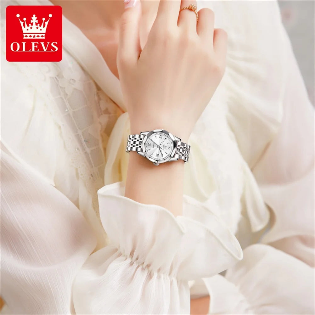 OLEVS 9998 Luxury Women's Watch — Waterproof Quartz with Calendar Window