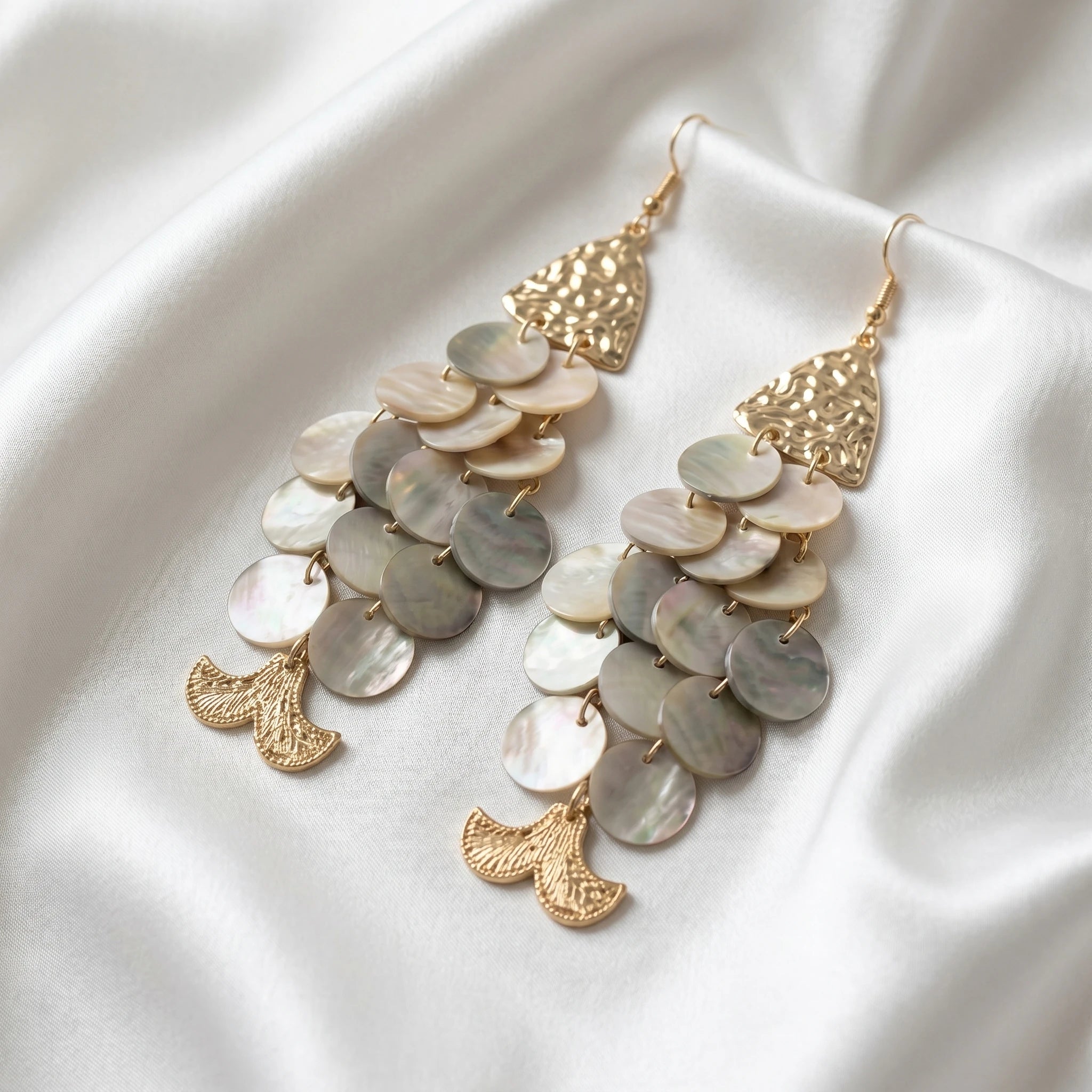 Obega Shell Earrings — Boho Chic Drop Earrings