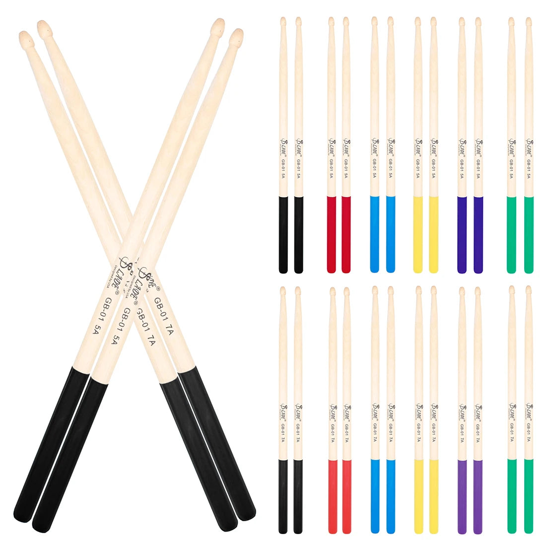 SLADE Maple Wood Drumsticks — Professional Non-Slip Percussion Sticks
