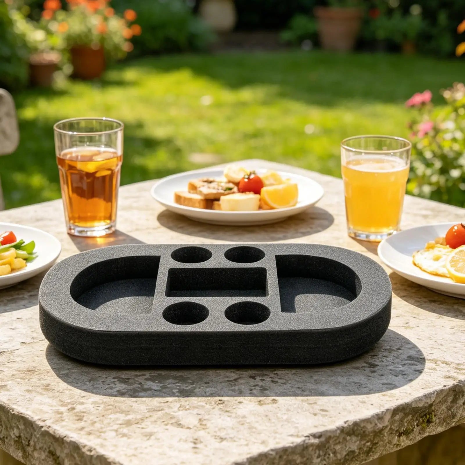 Floating Pool Drink Holder — Portable Snack and Beverage Tray
