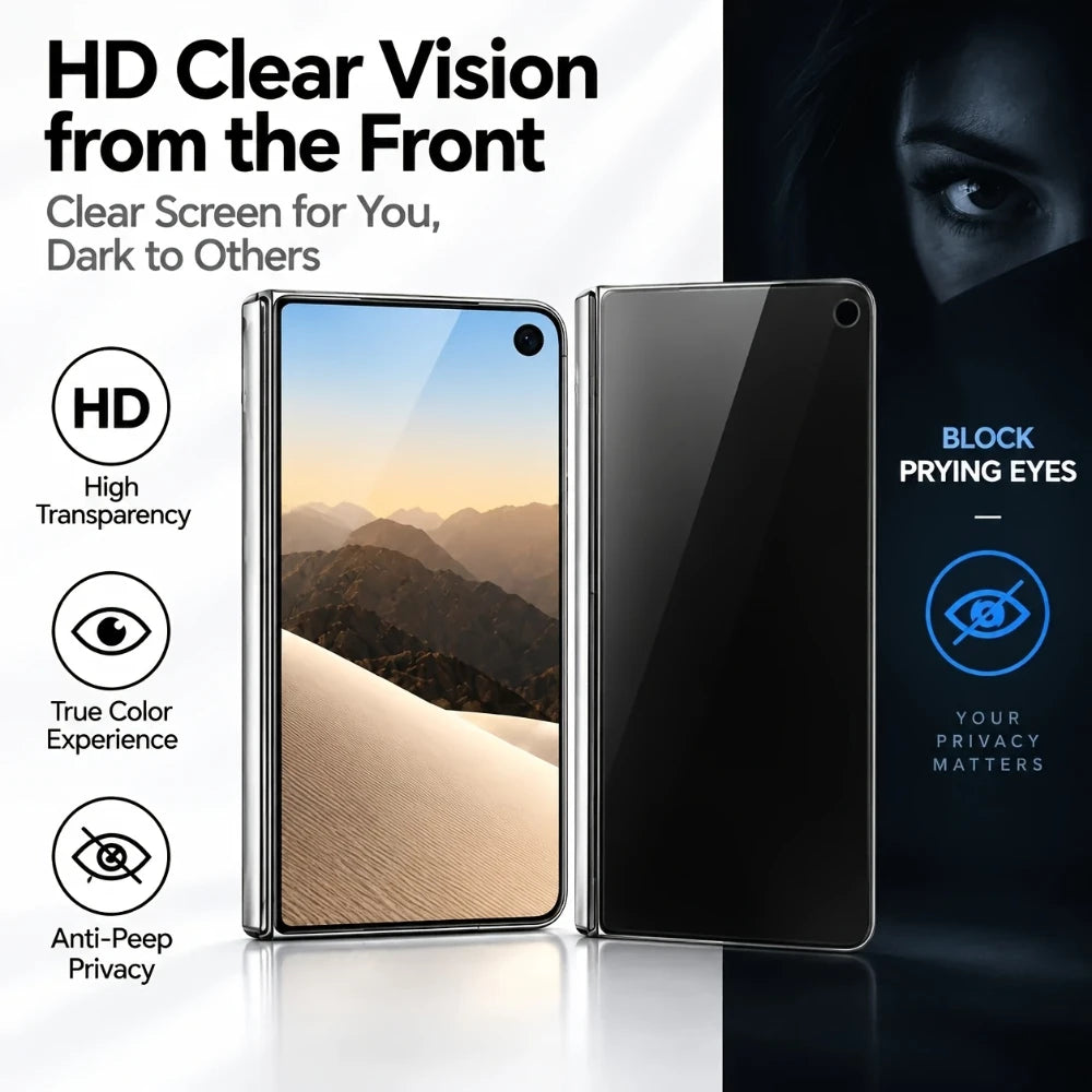NNBILI Privacy Screen Protector — Anti-Spy Tempered Glass Film for iPhone Duo