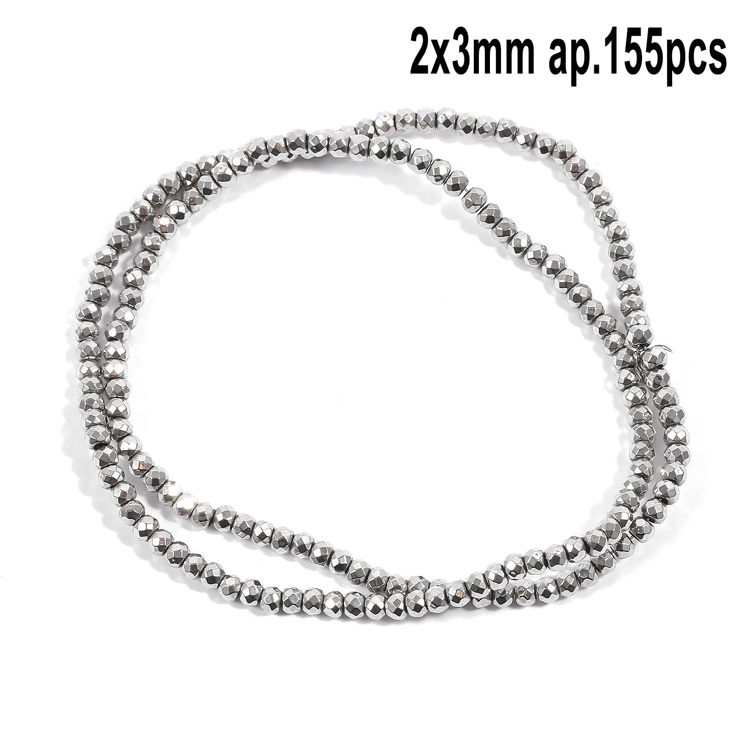 Rhodium Plated Hematite Beads — Geometric Jewelry Making Charms