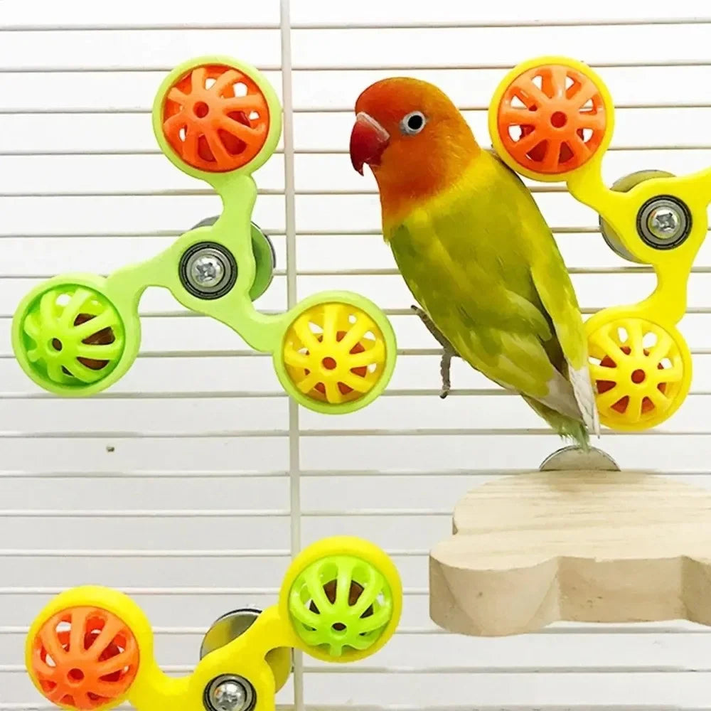 Interactive Rotating Windmill Bird Toy — Mental Enrichment & Cage Play
