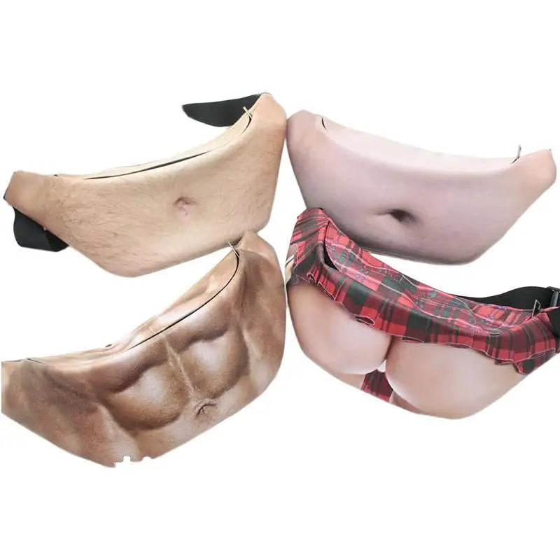ZTBBAO Realistic Fake Belly Fanny Pack — Funny Prank Waist Bag for Parties