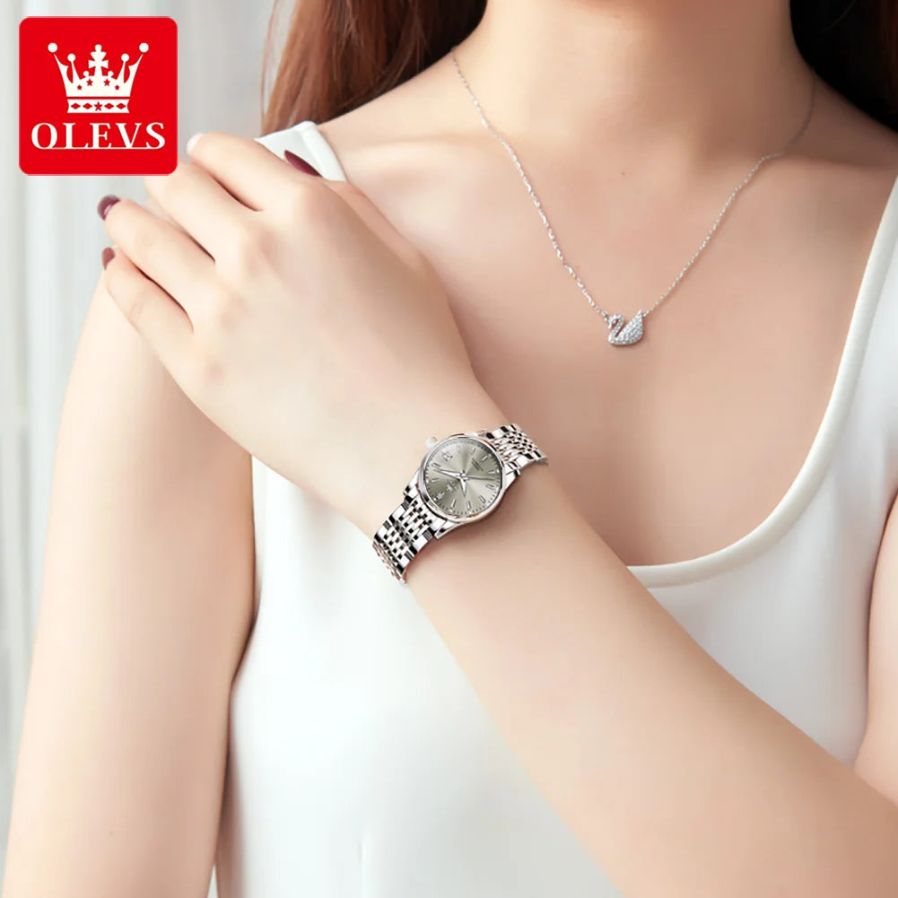 OLEVS 6635 Elegant Women's Watch — Automatic Mechanical Wristwatch with Luminous Date