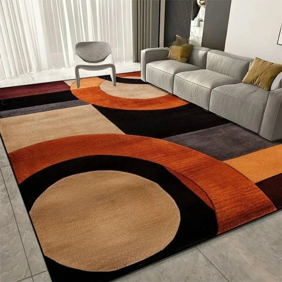 Modern Abstract Geometric Area Rug — Non-Slip Soft Flannel Carpet