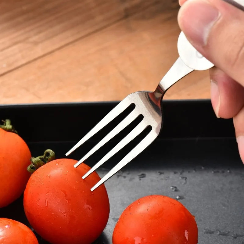 6-in-1 Stainless Steel Camping Cutlery Set — Portable Folding Outdoor Kit