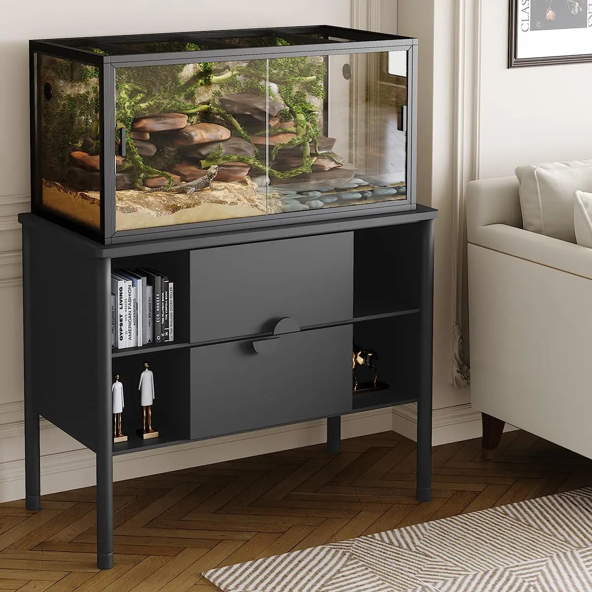 120 Gallon Reptile Terrarium Enclosure — Large Vivarium for Bearded Dragons & Snakes
