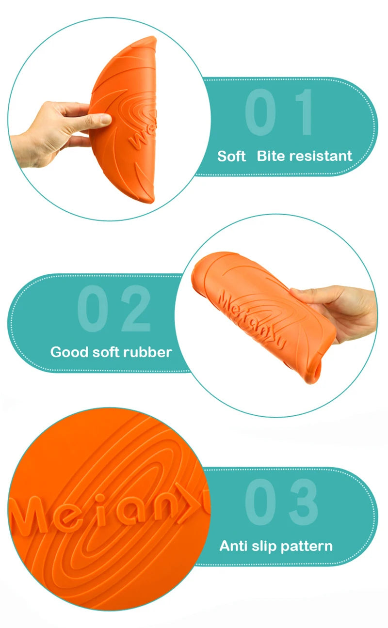 Silicone Dog Flying Disc — Durable Chew Toy for Outdoor Training