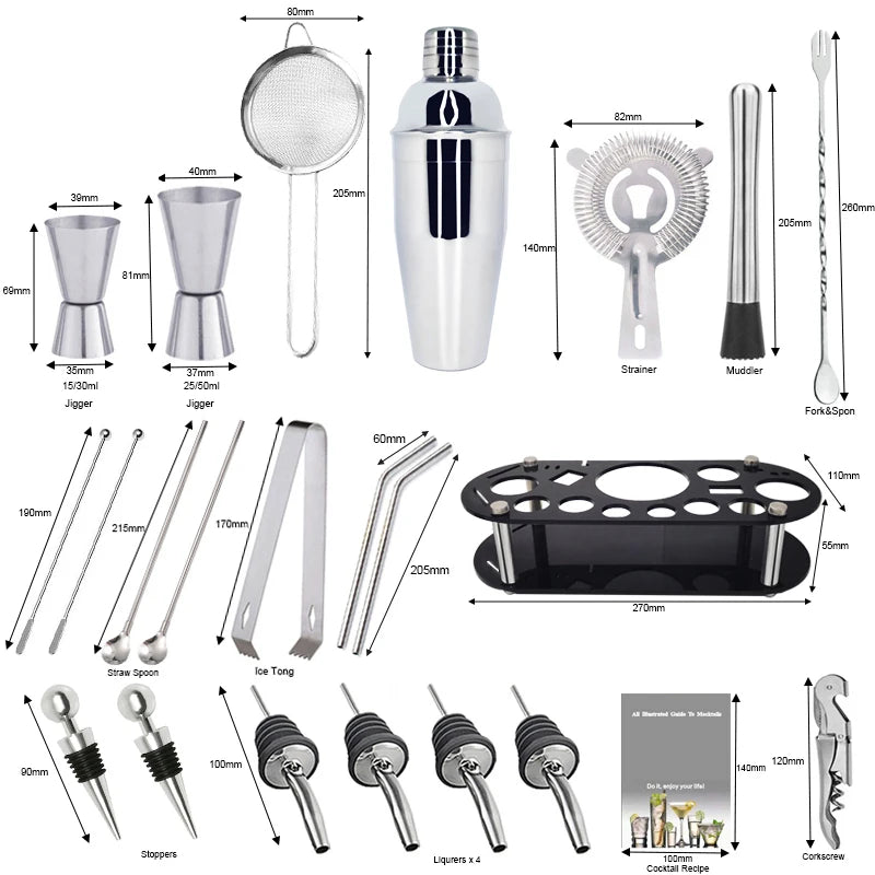 XINGZHAOHOME Professional Cocktail Shaker Set — Complete Bartender Tool Kit