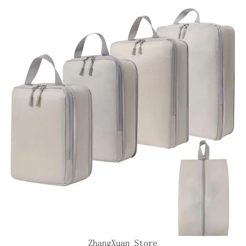 5-Piece Luggage Packing Cube Set — Travel Organizer with Shoe Bag