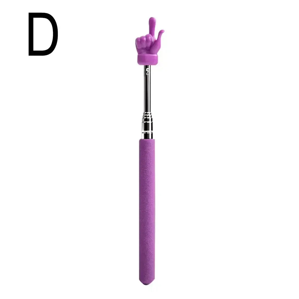 Retractable Finger Design Teacher Pointer — Telescopic Stainless Steel Teaching Stick