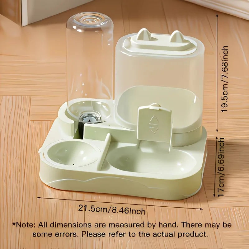 2-in-1 Pet Feeder and Water Dispenser — Dry and Wet Food Separation