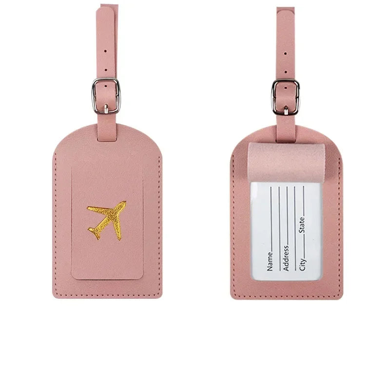 eTya PU Leather Luggage Tag & Passport Cover Set — Travel Identification Accessories