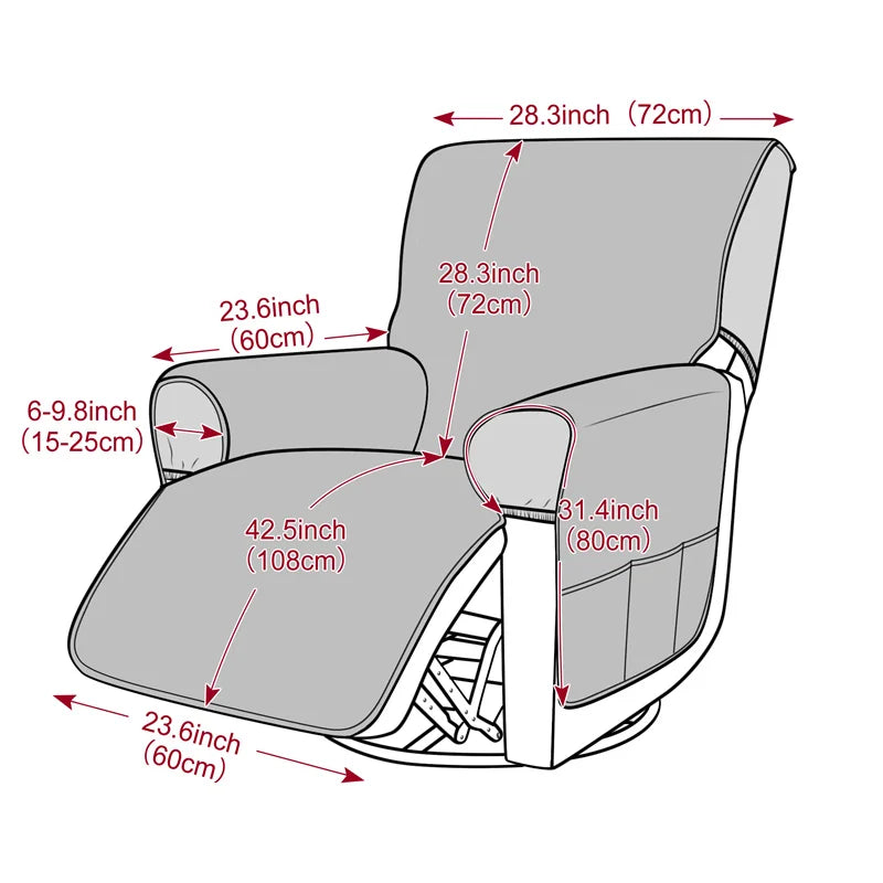 Single Recliner Sofa Cover — Non-Slip Protective Slipcover for Armchairs