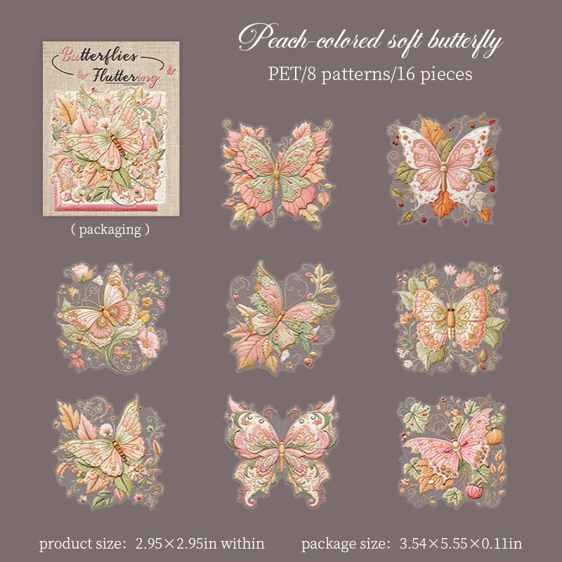 Butterfly PET Stickers — Creative Scrapbook & Junk Journal Decor