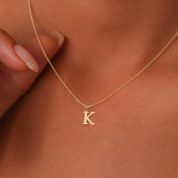 MECYLIFE Initial Letter Necklace — 18K Gold Plated Stainless Steel Jewelry