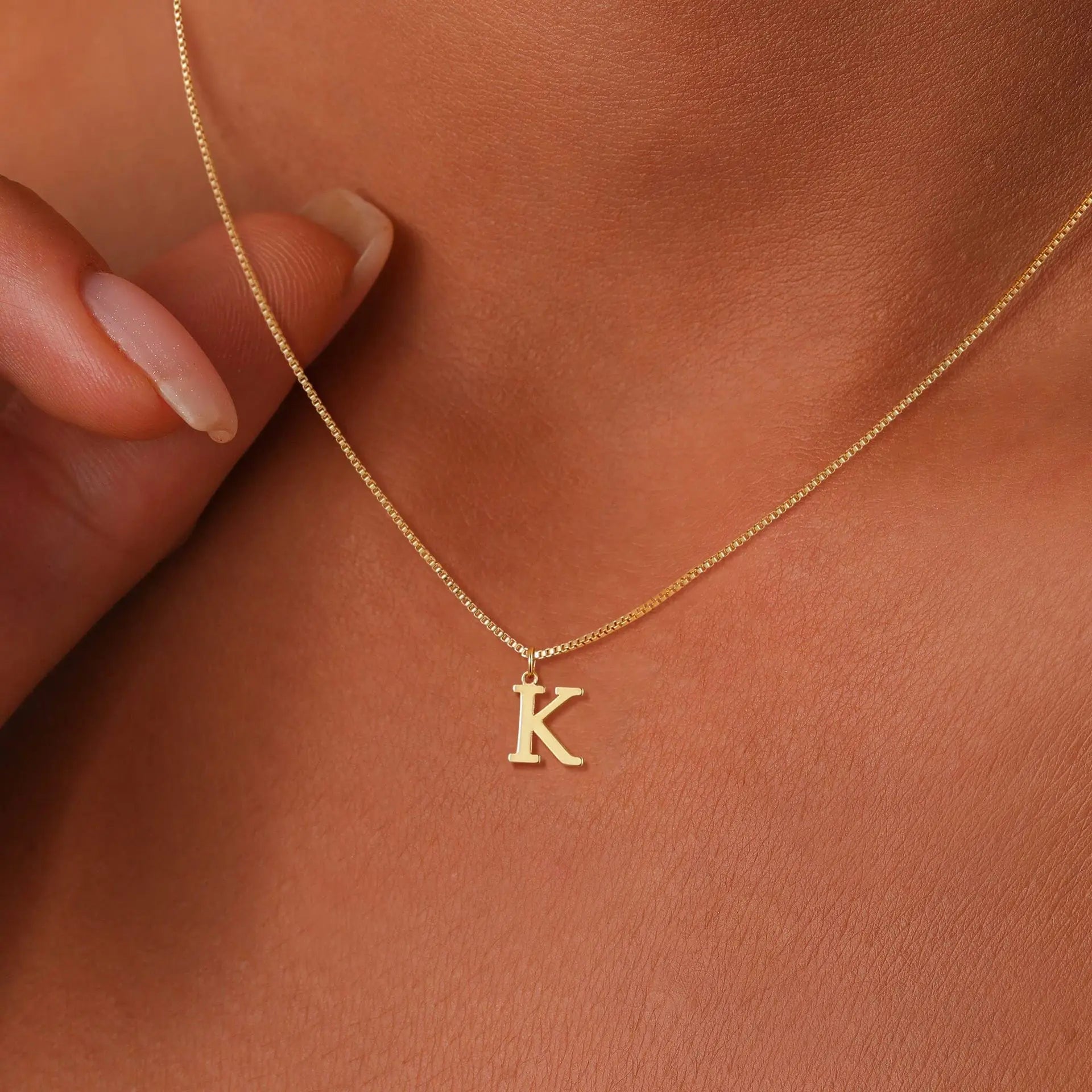 MECYLIFE Initial Letter Necklace — 18K Gold Plated Stainless Steel Jewelry