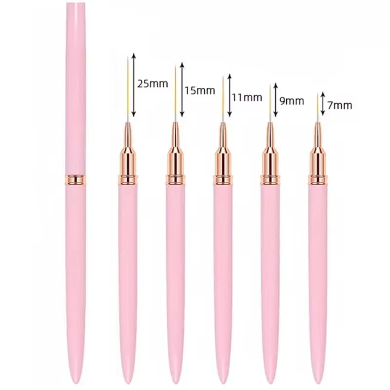 5-Piece Nail Art Liner Brush Set — Professional Detail Painting Kit