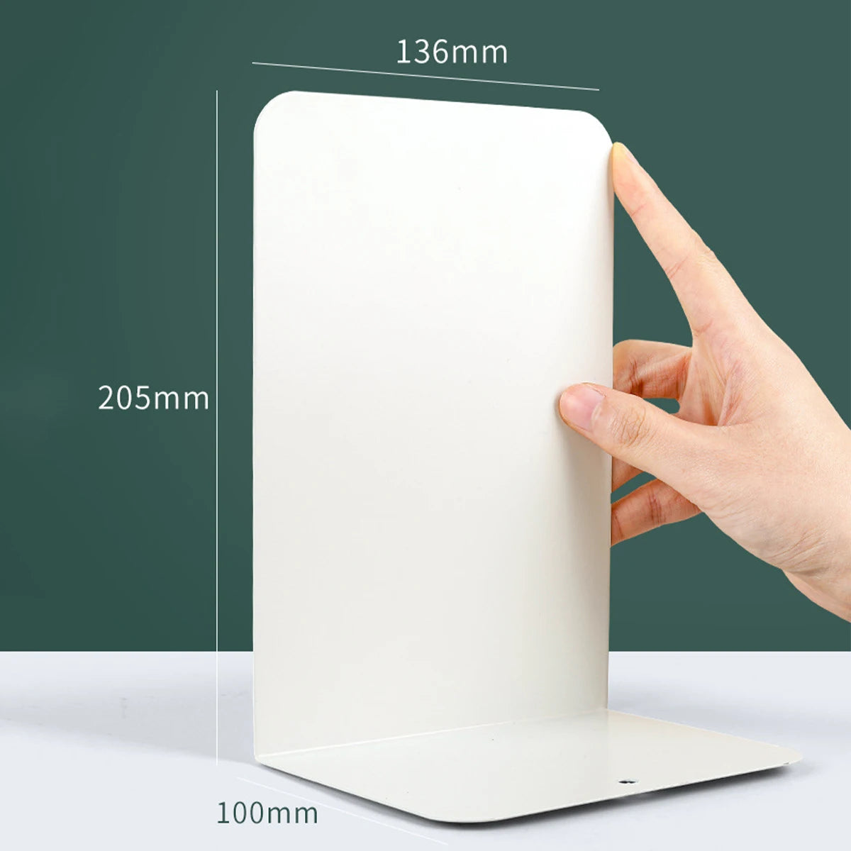 Heavy Duty Metal Bookends — Minimalist Desktop Organizer for Office & Home