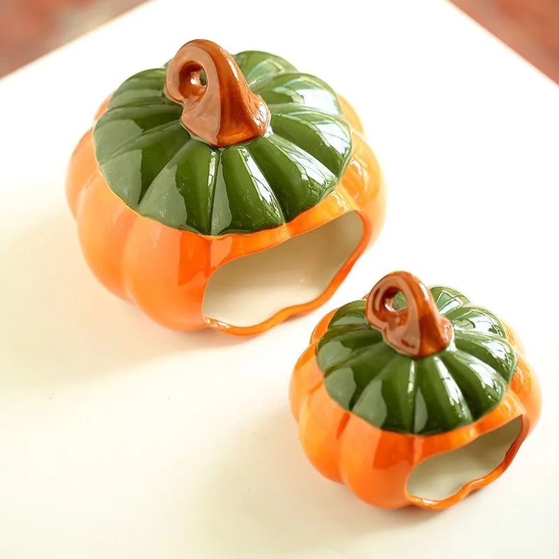 Ceramic Pumpkin Pet House — Cozy Hideout for Small Animals