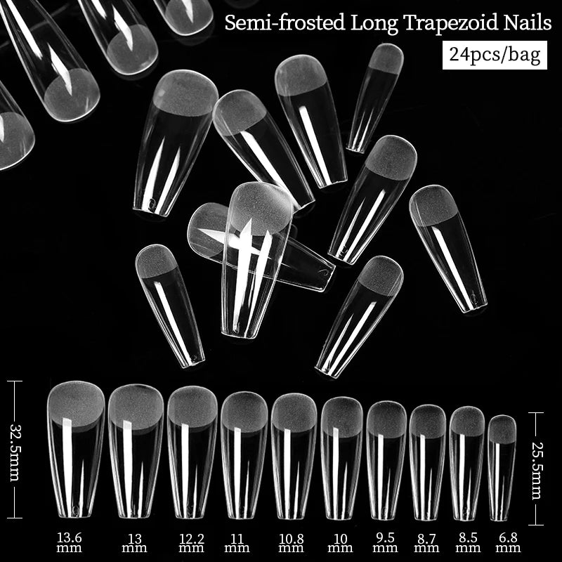 Full Cover Sculpted Clear Nail Tips — DIY Coffin Extension System