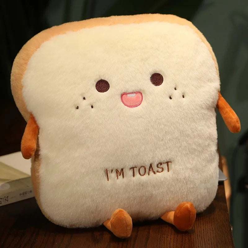 Plush Toast Hand Warmer Pillow — Soft Winter Nap Accessory