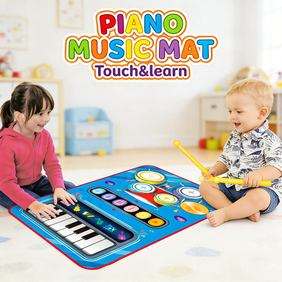 CONUSEA 2-in-1 Musical Blanket Mat — Electronic Piano & Drum Keyboard Toy