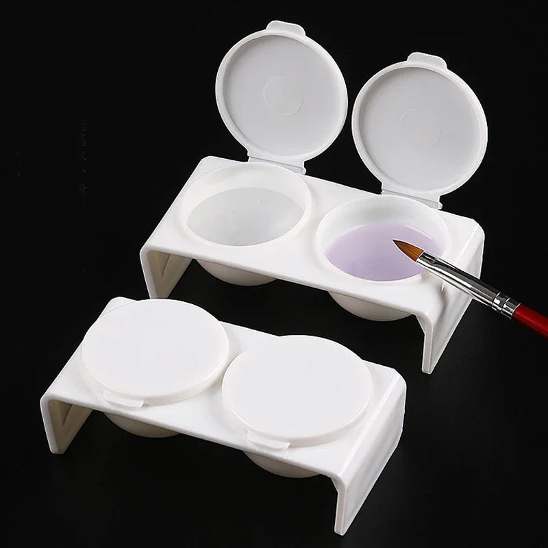 Art lalic Twin Cup Dappen Dish — Dual Compartment Nail Art Pigment Holder