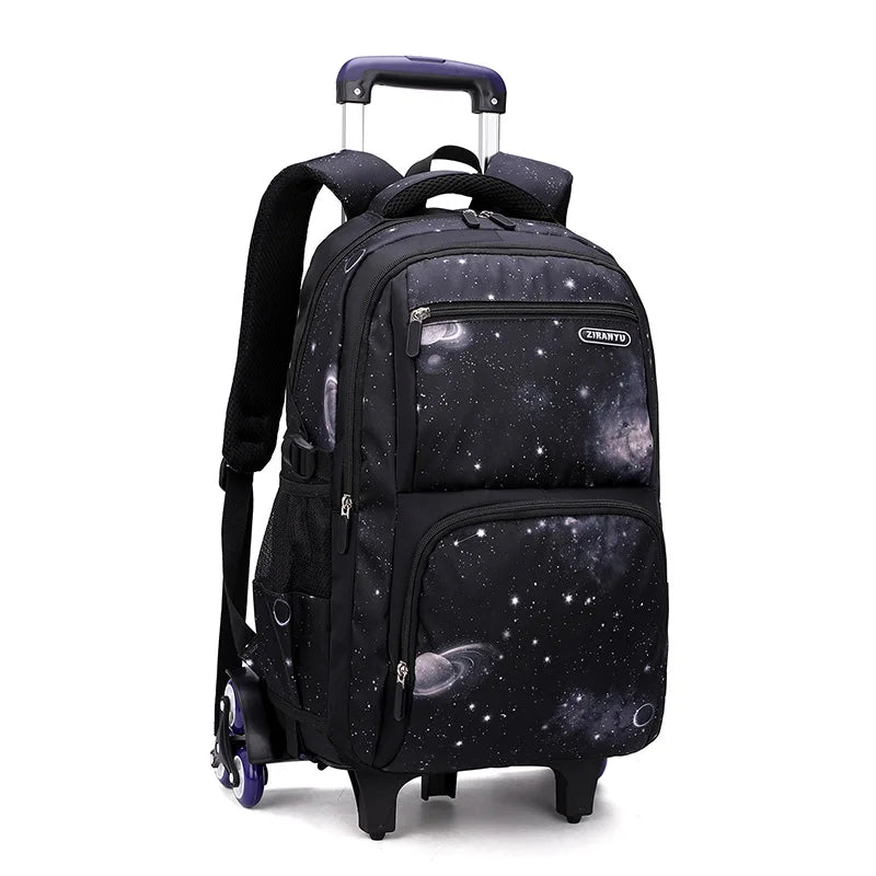 Rolling School Backpack with Lunch Box — Wheeled Trolley Bag for Students