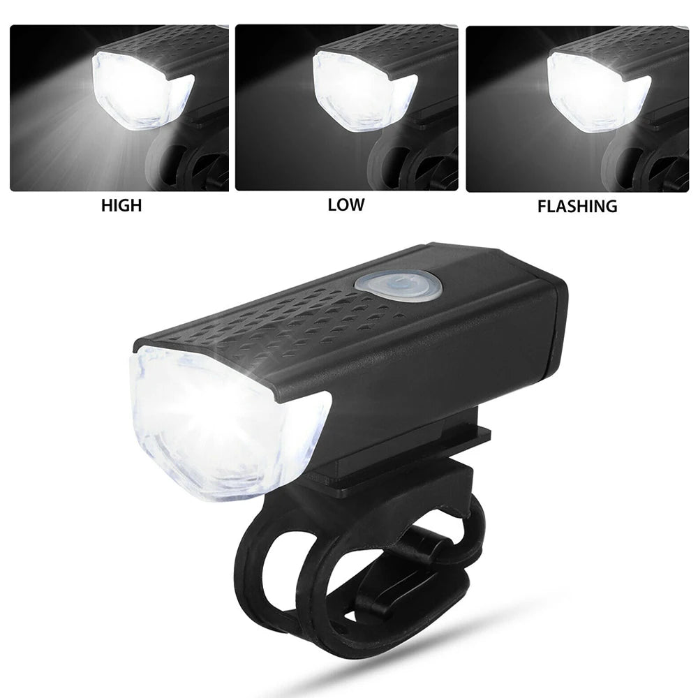 Rechargeable Bicycle Light Set — Front Headlight and Rear Taillight Kit
